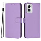 For vivo Y29S 5G / Y04 4G Global Skin Feel Solid Color Leather Phone Case with Lanyard(Lavender Purple) - 2
