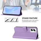 For vivo Y29S 5G / Y04 4G Global Skin Feel Solid Color Leather Phone Case with Lanyard(Lavender Purple) - 3