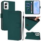 For vivo Y29S 5G / Y04 4G Global Skin Feel Solid Color Leather Phone Case with Lanyard(Dark Green) - 1