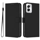 For vivo Y29S 5G / Y04 4G Global Skin Feel Solid Color Leather Phone Case with Lanyard(Black) - 2