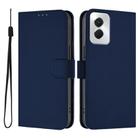 For vivo Y29S 5G / Y04 4G Global Skin Feel Solid Color Leather Phone Case with Lanyard(Navy Blue) - 2