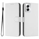 For vivo Y29S 5G / Y04 4G Global Skin Feel Solid Color Leather Phone Case with Lanyard(White) - 2
