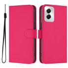 For vivo Y29S 5G / Y04 4G Global Skin Feel Solid Color Leather Phone Case with Lanyard(Rose Red) - 2