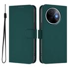 For vivo Y39 5G Global Skin Feel Solid Color Leather Phone Case with Lanyard(Dark Green) - 2