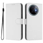 For vivo Y39 5G Global Skin Feel Solid Color Leather Phone Case with Lanyard(White) - 2