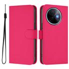 For vivo Y39 5G Global Skin Feel Solid Color Leather Phone Case with Lanyard(Rose Red) - 2