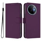 For vivo Y39 5G Global Skin Feel Solid Color Leather Phone Case with Lanyard(Violet) - 2