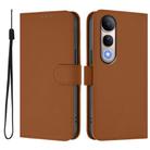 For vivo V50 Lite 5G Skin Feel Solid Color Leather Phone Case with Lanyard(Brown) - 2