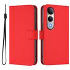 For vivo V50 Lite 5G Skin Feel Solid Color Leather Phone Case with Lanyard(Red) - 2