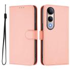 For vivo V50 Lite 5G Skin Feel Solid Color Leather Phone Case with Lanyard(Pink) - 2