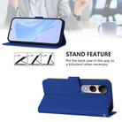 For vivo V50 Lite 5G Skin Feel Solid Color Leather Phone Case with Lanyard(Dark Blue) - 3