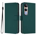 For vivo V50 Lite 5G Skin Feel Solid Color Leather Phone Case with Lanyard(Dark Green) - 2