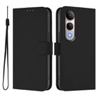 For vivo V50 Lite 5G Skin Feel Solid Color Leather Phone Case with Lanyard(Black) - 2