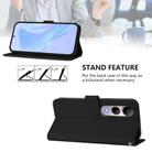 For vivo V50 Lite 5G Skin Feel Solid Color Leather Phone Case with Lanyard(Black) - 3