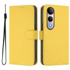 For vivo V50 Lite 5G Skin Feel Solid Color Leather Phone Case with Lanyard(Lemon Yellow) - 2