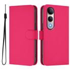 For vivo V50 Lite 5G Skin Feel Solid Color Leather Phone Case with Lanyard(Rose Red) - 2