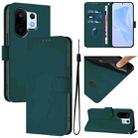 For vivo S30 Pro mini Skin Feel Solid Color Leather Phone Case with Lanyard(Dark Green) - 1