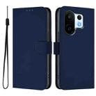 For vivo S30 Pro mini Skin Feel Solid Color Leather Phone Case with Lanyard(Navy Blue) - 2