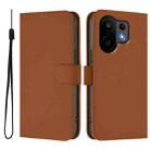 For vivo S30 Skin Feel Solid Color Leather Phone Case with Lanyard(Brown) - 2
