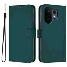 For vivo S30 Skin Feel Solid Color Leather Phone Case with Lanyard(Dark Green) - 2