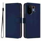 For vivo S30 Skin Feel Solid Color Leather Phone Case with Lanyard(Navy Blue) - 2