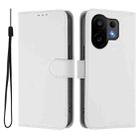 For vivo S30 Skin Feel Solid Color Leather Phone Case with Lanyard(White) - 2