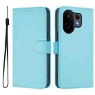 For vivo S30 Skin Feel Solid Color Leather Phone Case with Lanyard(Sky Blue) - 2