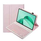 For Honor Pad X8a / X9 2024 AH25 Ultra-thin Detachable Bluetooth Keyboard Leather Tablet Case(Pink White) - 2