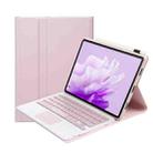 For Honor Pad X8a / X9 2024 AH25-A Ultra-thin Detachable Bluetooth Keyboard Leather Tablet Case with Touchpad(Pink White) - 2