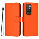 For Redmi 10 4G 2021 Global Skin Feel Solid Color Leather Phone Case with Lanyard(Orange) - 2