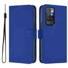 For Redmi 10 4G 2021 Global Skin Feel Solid Color Leather Phone Case with Lanyard(Dark Blue) - 2