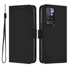 For Redmi 10 4G 2021 Global Skin Feel Solid Color Leather Phone Case with Lanyard(Black) - 2