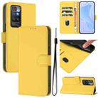 For Redmi 10 4G 2021 Global Skin Feel Solid Color Leather Phone Case with Lanyard(Lemon Yellow) - 1