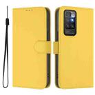 For Redmi 10 4G 2021 Global Skin Feel Solid Color Leather Phone Case with Lanyard(Lemon Yellow) - 2