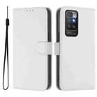 For Redmi 10 4G 2021 Global Skin Feel Solid Color Leather Phone Case with Lanyard(White) - 2