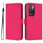 For Redmi 10 4G 2021 Global Skin Feel Solid Color Leather Phone Case with Lanyard(Rose Red) - 2