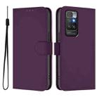 For Redmi 10 4G 2021 Global Skin Feel Solid Color Leather Phone Case with Lanyard(Violet) - 2