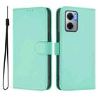 For Redmi 10 5G / Note 11E 5G Skin Feel Solid Color Leather Phone Case with Lanyard(Mint Green) - 2