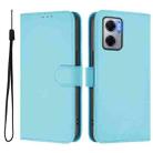 For Redmi 10 5G / Note 11E 5G Skin Feel Solid Color Leather Phone Case with Lanyard(Sky Blue) - 2