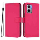 For Redmi 10 5G / Note 11E 5G Skin Feel Solid Color Leather Phone Case with Lanyard(Rose Red) - 2