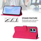 For Redmi 10 5G / Note 11E 5G Skin Feel Solid Color Leather Phone Case with Lanyard(Rose Red) - 3