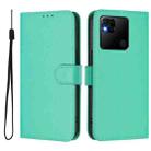 For Redmi 10A Skin Feel Solid Color Leather Phone Case with Lanyard(Green) - 2