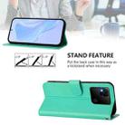 For Redmi 10A Skin Feel Solid Color Leather Phone Case with Lanyard(Green) - 3