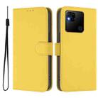 For Redmi 10A Skin Feel Solid Color Leather Phone Case with Lanyard(Lemon Yellow) - 2