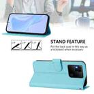 For Redmi 10A Skin Feel Solid Color Leather Phone Case with Lanyard(Sky Blue) - 3