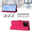 For Redmi 10A Skin Feel Solid Color Leather Phone Case with Lanyard(Rose Red) - 3