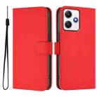For Redmi 12 4G Global / Note 12R Skin Feel Solid Color Leather Phone Case with Lanyard(Red) - 2