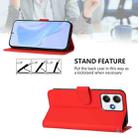 For Redmi 12 4G Global / Note 12R Skin Feel Solid Color Leather Phone Case with Lanyard(Red) - 3