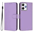 For Redmi 12 4G Global / Note 12R Skin Feel Solid Color Leather Phone Case with Lanyard(Lavender Purple) - 2