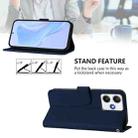 For Redmi 12 4G Global / Note 12R Skin Feel Solid Color Leather Phone Case with Lanyard(Navy Blue) - 3
